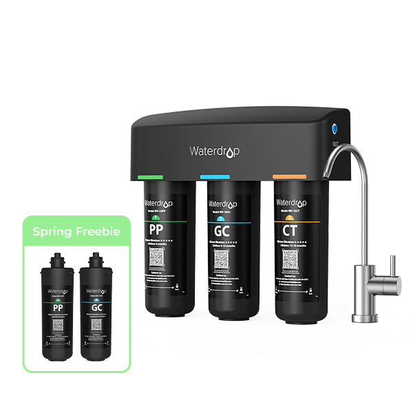 3-stage Under Counter Water Filter System with Dedicated Faucet Waterdrop TSB