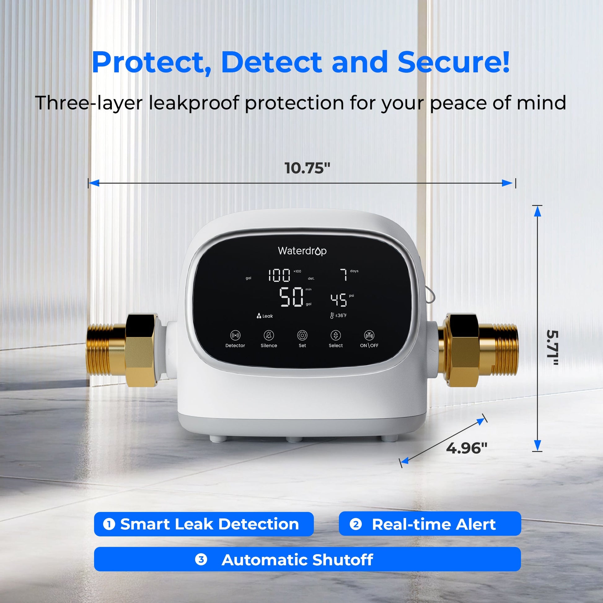 Waterdrop Smart Water Leak Detector for Home, Water Monitor WD-WHM