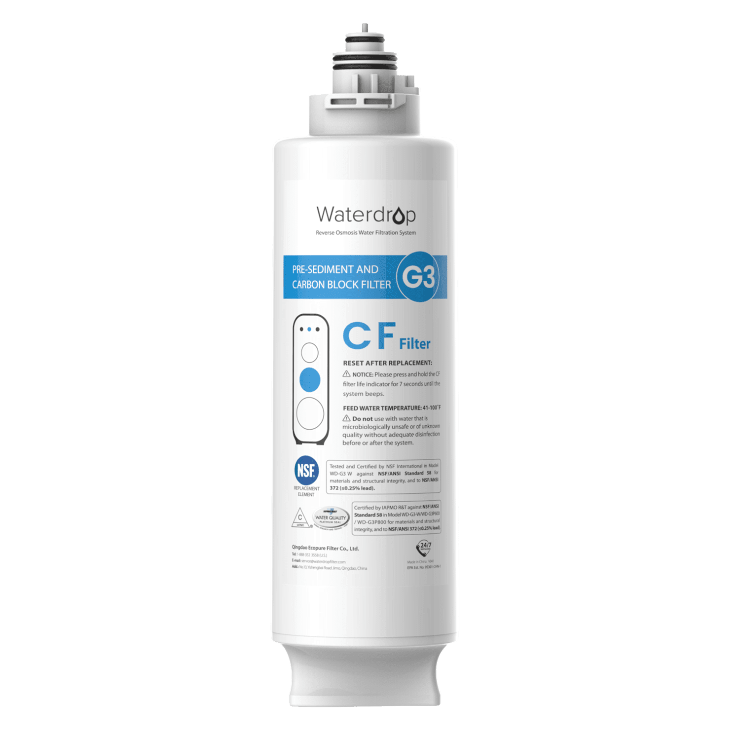 Waterdrop G3P800 RO System Replacement Filters - 800GPD