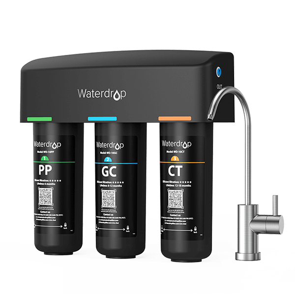 Undersink Water Filter System with Dedicated Faucet Waterdrop TSB